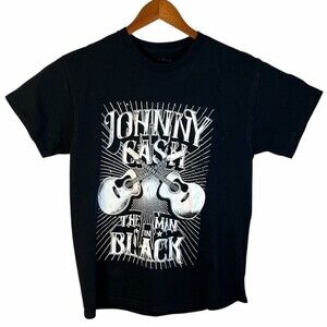 Men's Johnny Cash The Man In Black T-shirt Large Black